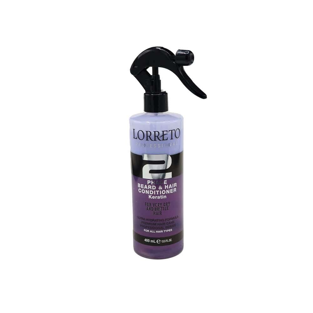 LORRETO PROFESSIONAL - Revitalisant 2 Phases pour Barbe & Cheveux à la Kératine