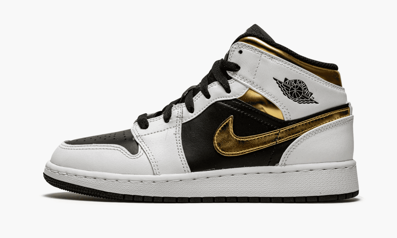 JORDAN 1 MID "White Gold Black" (GS)