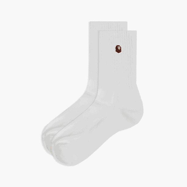 BAPE Ape Head One Point Socks White