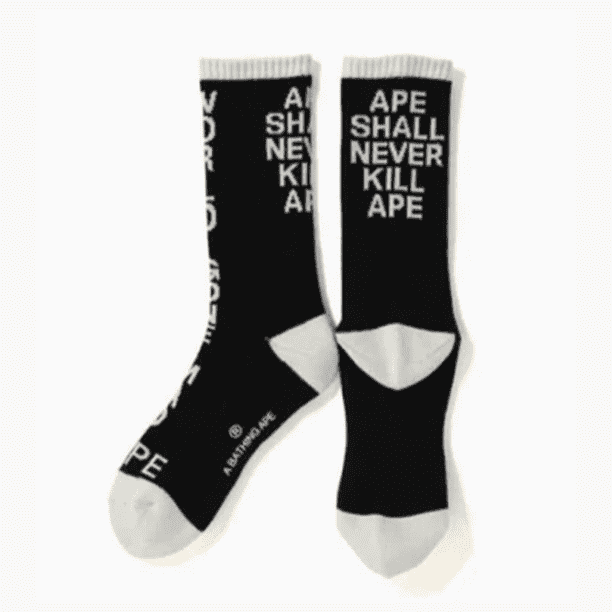 Ape Shall Never Kill Ape BAPE Socks BLACK