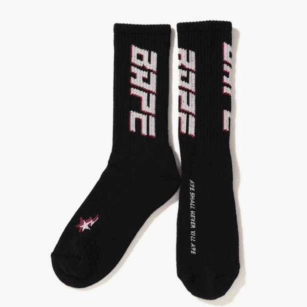 Bape Double Bape Sta Socks OSFA BLACK